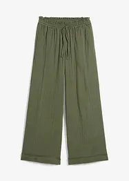 Pantaloni con elastico in vita in mussola vaporosa, bonprix