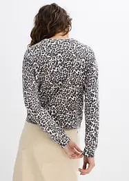 Cardigan leopardato in maglia fine, bonprix
