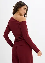 Maglia monospalla in crêpe strutturato, bonprix