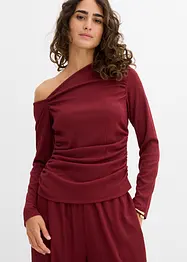 Maglia monospalla in crêpe strutturato, bonprix