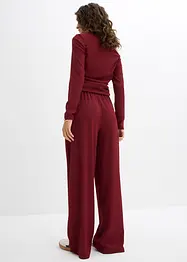 Pantaloni in crêpe operato con elastico in vita, bonprix