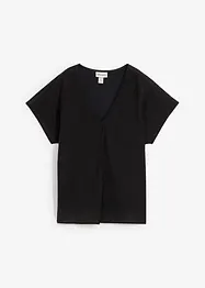 Maglia in misto seta con inserto in tessuto, bonprix