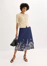 Gonna midi in popeline di cotone, bonprix