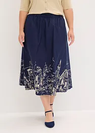 Gonna midi in popeline di cotone, bonprix