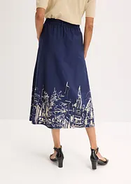 Gonna midi in popeline di cotone, bonprix