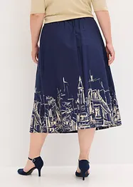 Gonna midi in popeline di cotone, bonprix