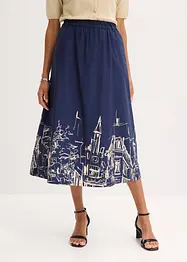 Gonna midi in popeline di cotone, bonprix