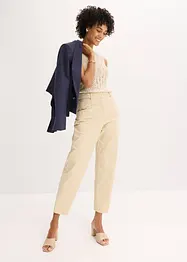 Pantaloni in satin tapered fit, bonprix