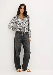 Blusa corta con arricciature, bonprix