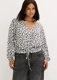Blusa corta con arricciature, bonprix