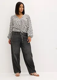 Blusa corta con arricciature, bonprix