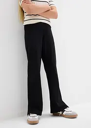 Pantaloni a gamba svasata in jersey elasticizzato misto con cotone biologico (confezione da 2), bonprix