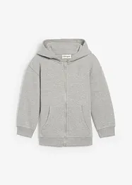 Felpa con zip e cappuccio in morbido misto cotone biologico, bonprix