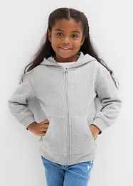 Felpa con zip e cappuccio in morbido misto cotone biologico, bonprix