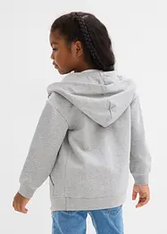 Felpa con zip e cappuccio in morbido misto cotone biologico, bonprix