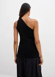 Top monospalla in maglia di misto viscosa, bonprix