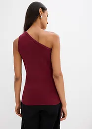 Top monospalla in maglia di misto viscosa, bonprix