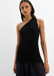 Top monospalla in maglia di misto viscosa, bonprix