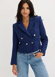Blazer corto a doppiopetto con motivo operato, bonprix