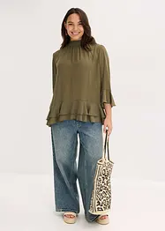 Blusa con volant, bonprix