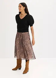 Gonna midi in mesh morbido, bonprix
