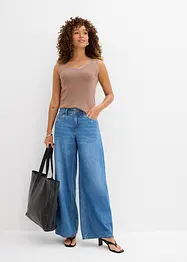 Jeans wide leg, vita media, bonprix