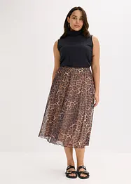 Gonna midi in mesh morbido, bonprix