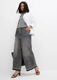 Jeans cropped wide leg, vita alta, bonprix
