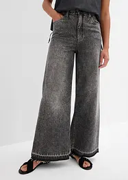 Jeans cropped wide leg, vita alta, bonprix