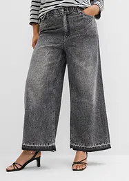 Jeans cropped wide leg, vita alta, bonprix