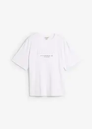 T-shirt in puro cotone biologico con scritta in 3D, loose fit, bonprix