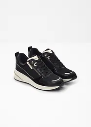 Sneaker Tamaris stilose con tomaia glitterata, dettagli effetto pelle di serpente e finiture in vernice, Tamaris