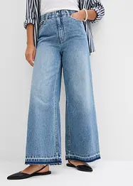 Jeans cropped wide leg, vita alta, bonprix