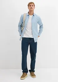 Camicia elasticizzata con cotone, slim fit, bonprix