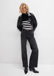 Jeans wide leg, vita media, bonprix