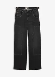 Jeans wide leg, vita media, bonprix