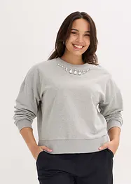 Felpa oversize con strass, bonprix