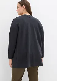 Felpa con zip lunga in misto cotone morbido, bonprix