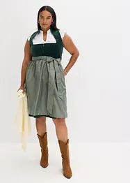 Abito bavarese con bustino in velluto e grembiule in raso (set 2 pezzi), bonprix