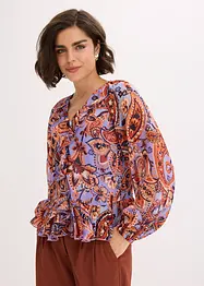 Blusa di chiffon con volant, bonprix