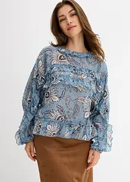 Blusa in chiffon con ruches, bonprix