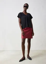 Maglia in misto seta con inserto in tessuto, bonprix