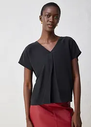 Maglia in misto seta con inserto in tessuto, bonprix