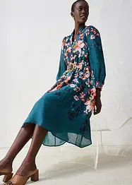 Abito midi in ramiè con cintura, bonprix