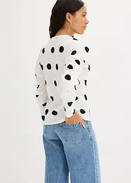 Maglia a maniche lunghe in crêpe operato, bonprix