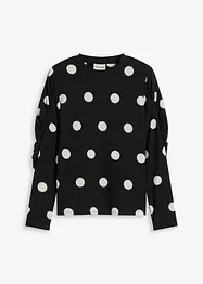 Maglia a maniche lunghe in crêpe operato, bonprix