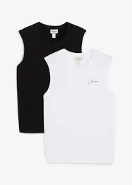 Canotta in puro cotone biologico, loose fit (pacco da 2), bonprix
