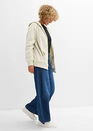Felpa oversize con zip e cappuccio, bonprix