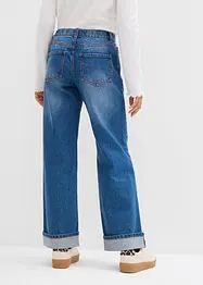 Jeans wide leg, vita bassa, bonprix