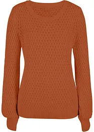 Maglione in maglia operata di misto cotone, bonprix
